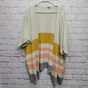 By Together Knit Striped Dolman Cardigan Sweater Womens S/M Casual Travel Kimono